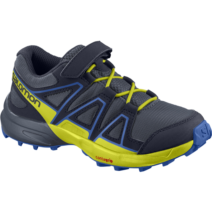 Salomon SPEEDCROSS BUNGEE K Zapatillas Trail Running Niños - Azul Marino / Amarillo - Colombia (6413